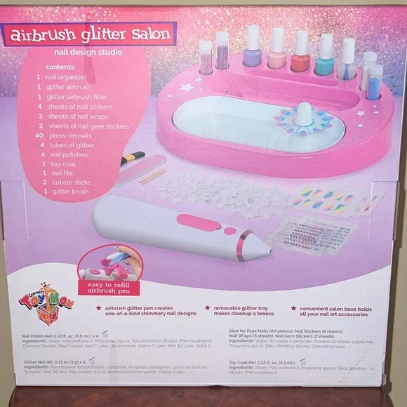 NWT/ NIB Airbrush Glitter Salon Nail Design Studio 65 pieces. - Picture 2 of 3